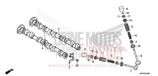 ALBERO A CAMME/VALVOLA CBR1000RAK di 2019